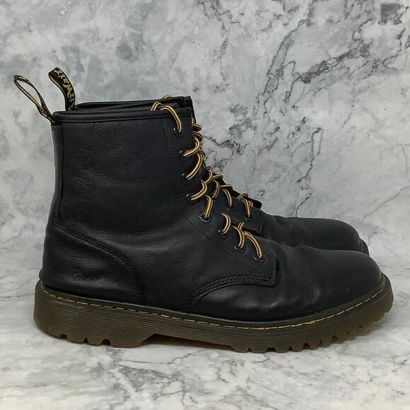 Dr. Martens Mens 13M Black Awley 8 Eye Leather Combat Boots Lace Up Lug Sole A14 - Picture 3 of 11